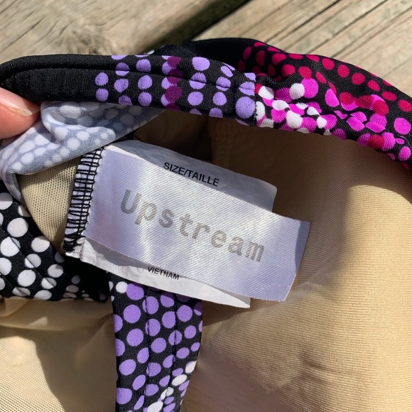 💙 Upstream Black & Multicolor Leaf Print Tankini Top - Size 14 - Picture 3 of 8